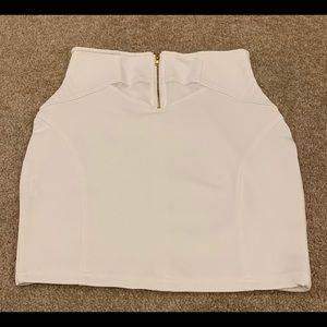 White mini skirt